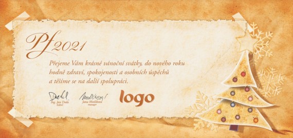 Vánoční přání na šířku 120 dll-120