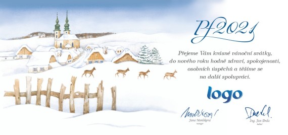 Vánoční přání na šířku 145 dll-145