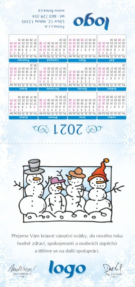 Novoročenka s kalendářem KA-13 ka-13