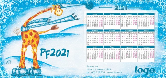 Novoročenka s kalendářem KA-59 ka-59